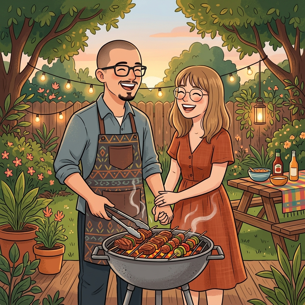 Primeiro churrasco juntos